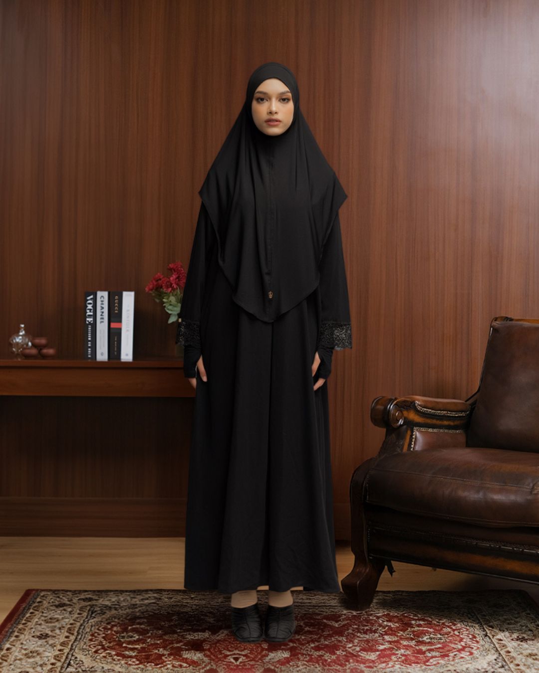 Meena Lace Abaya by Tubita - Abaya Haji & Umrah Best Seller - TUBITA