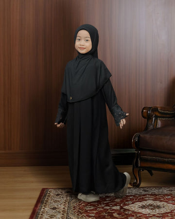 Meena Lace Abaya Kids Black By Tubita - TUBITA