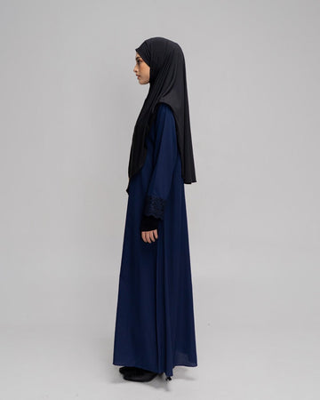Meena Lace Abaya Navy by Tubita - TUBITA