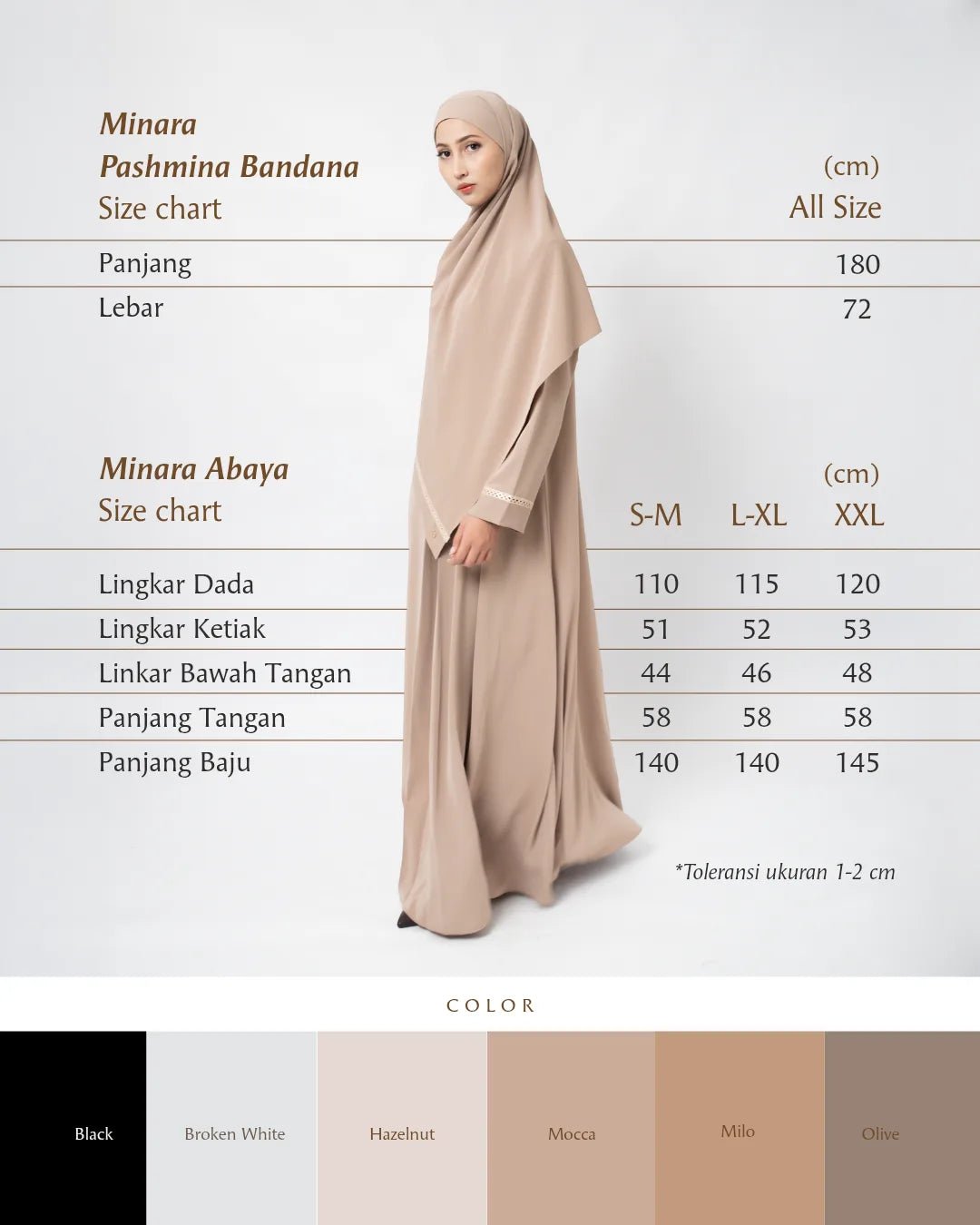 Minara Abaya All Colors - Abaya Premium Umroh Wanita - TUBITA