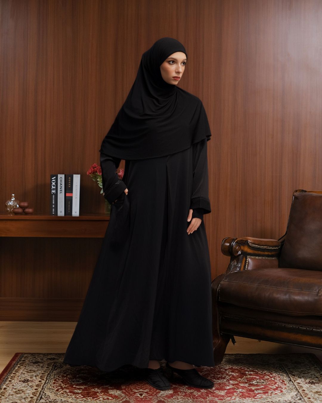 Minara Abaya Black by TUBITA - Baju Umroh Wanita - TUBITA