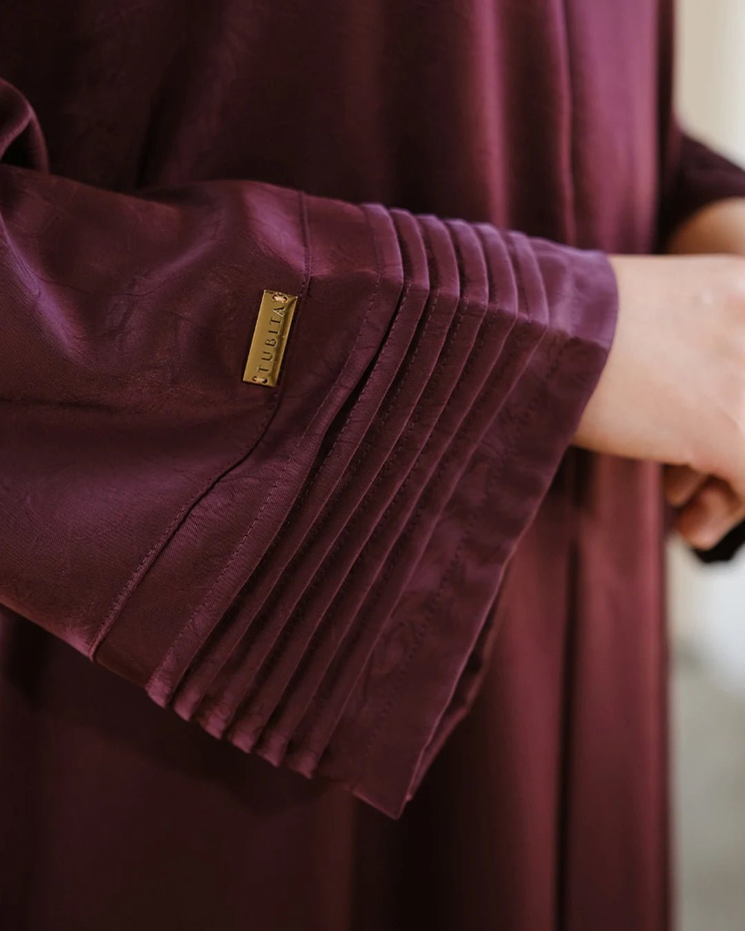 Nourah Abaya Burgundy by Tubita - TUBITA