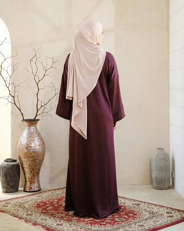 Nourah Abaya Burgundy by Tubita - TUBITA
