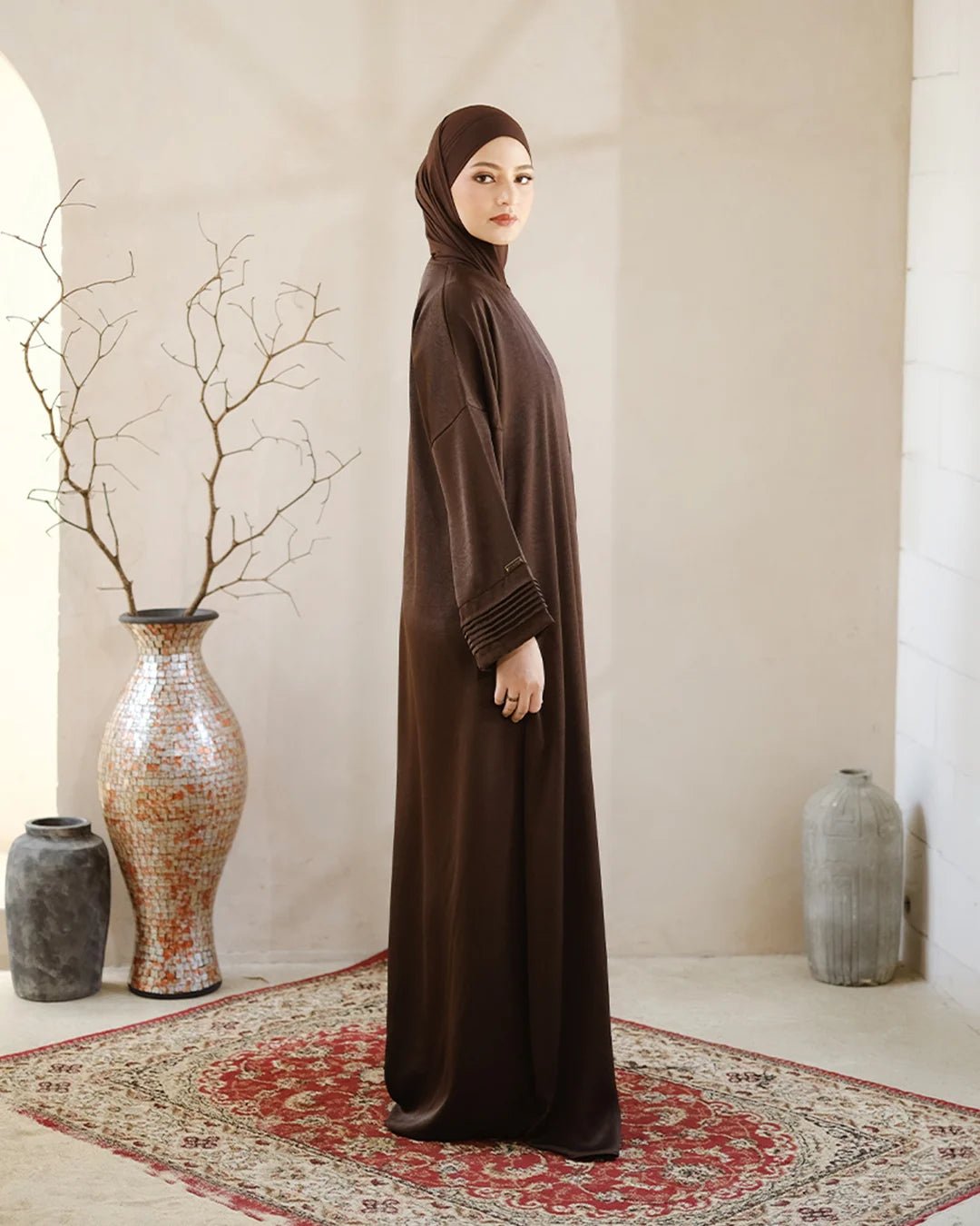 Nourah Abaya Mahogany by Tubita - TUBITA