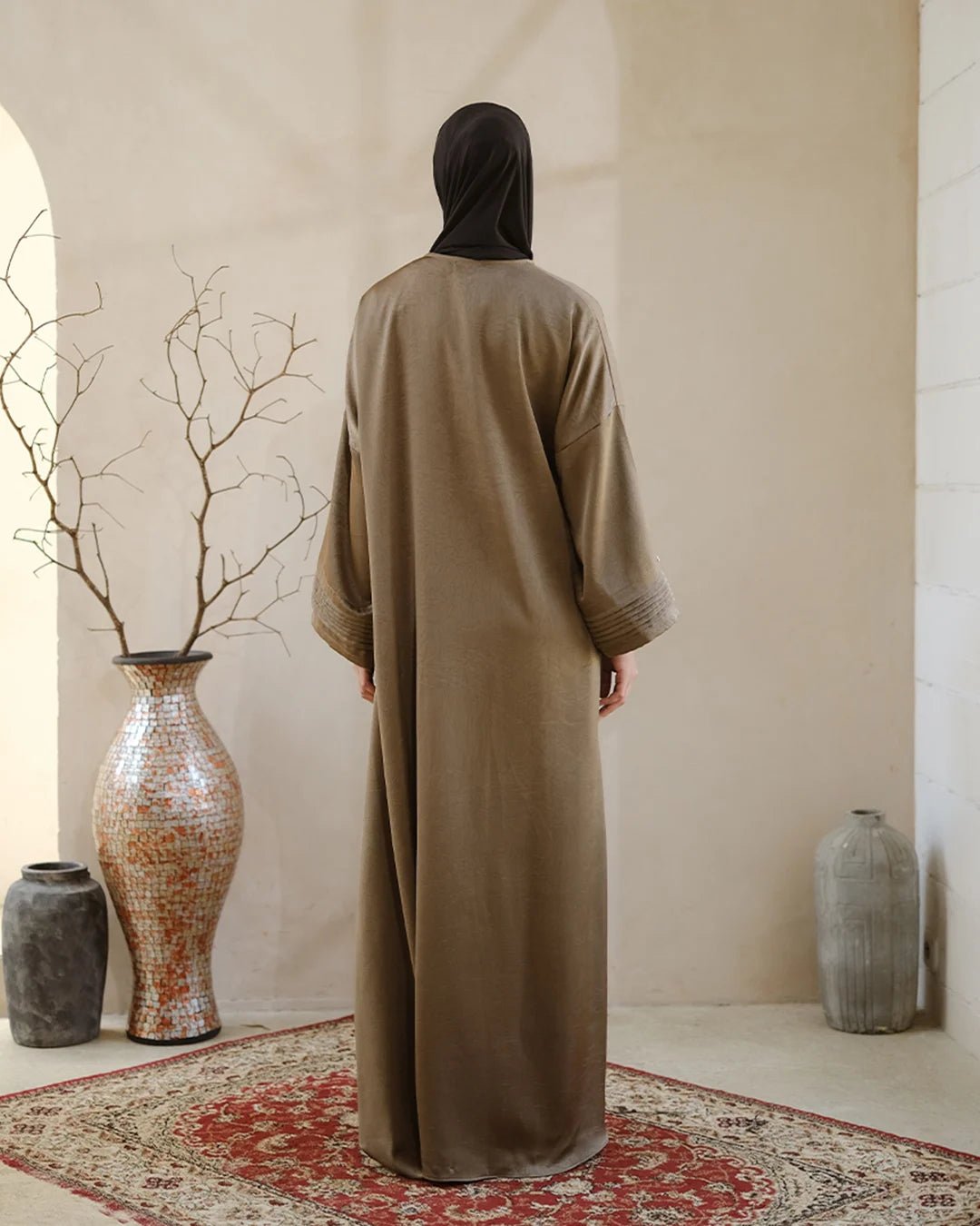 Nourah Abaya Taupe by Tubita - TUBITA