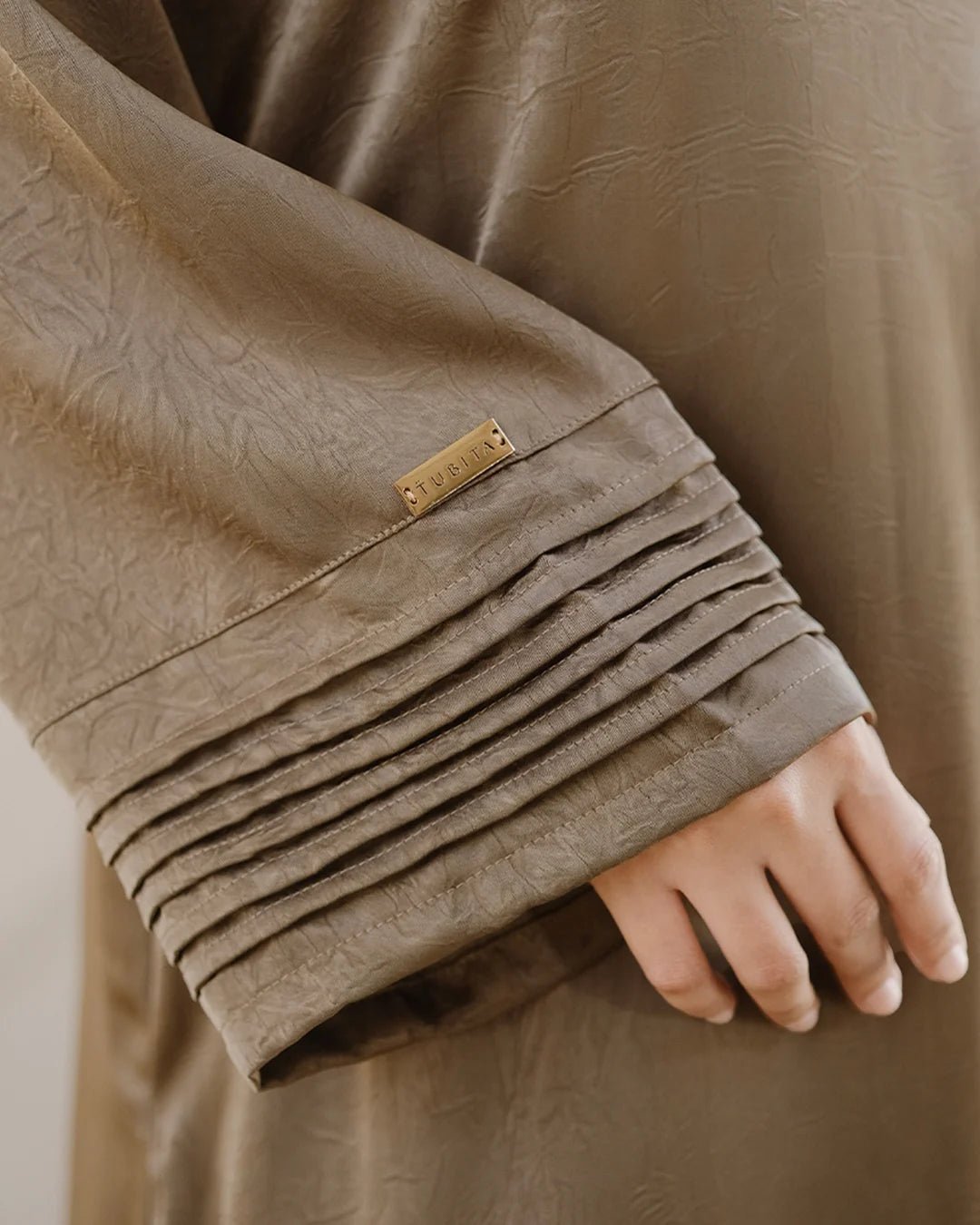 Nourah Abaya Taupe by Tubita - TUBITA