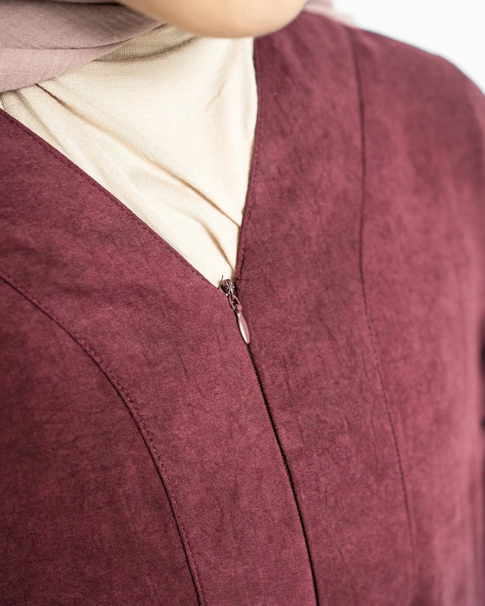 Rafah Abaya Chupro Maroon by Tubita - TUBITA