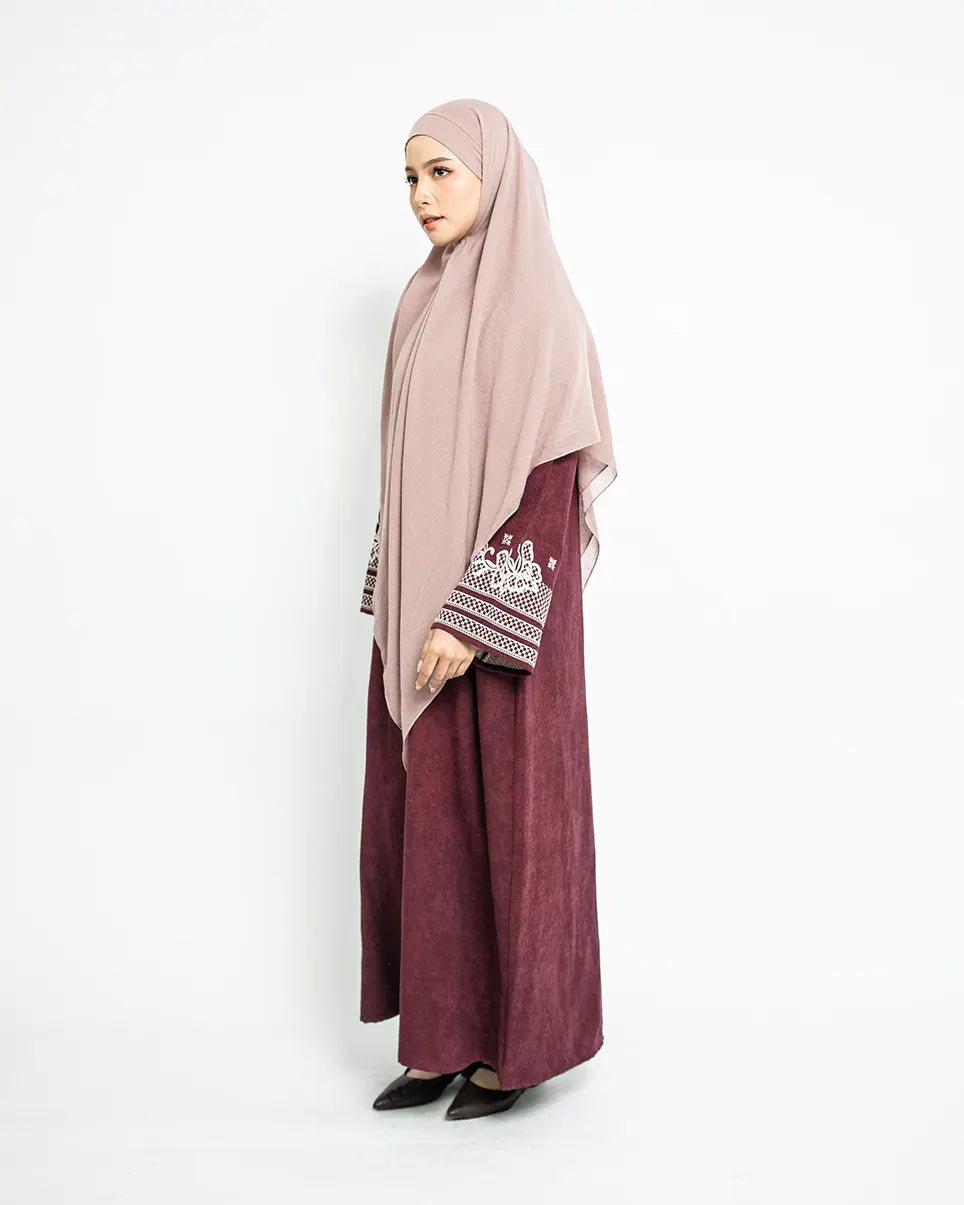 Rafah Abaya Chupro Maroon by Tubita - TUBITA