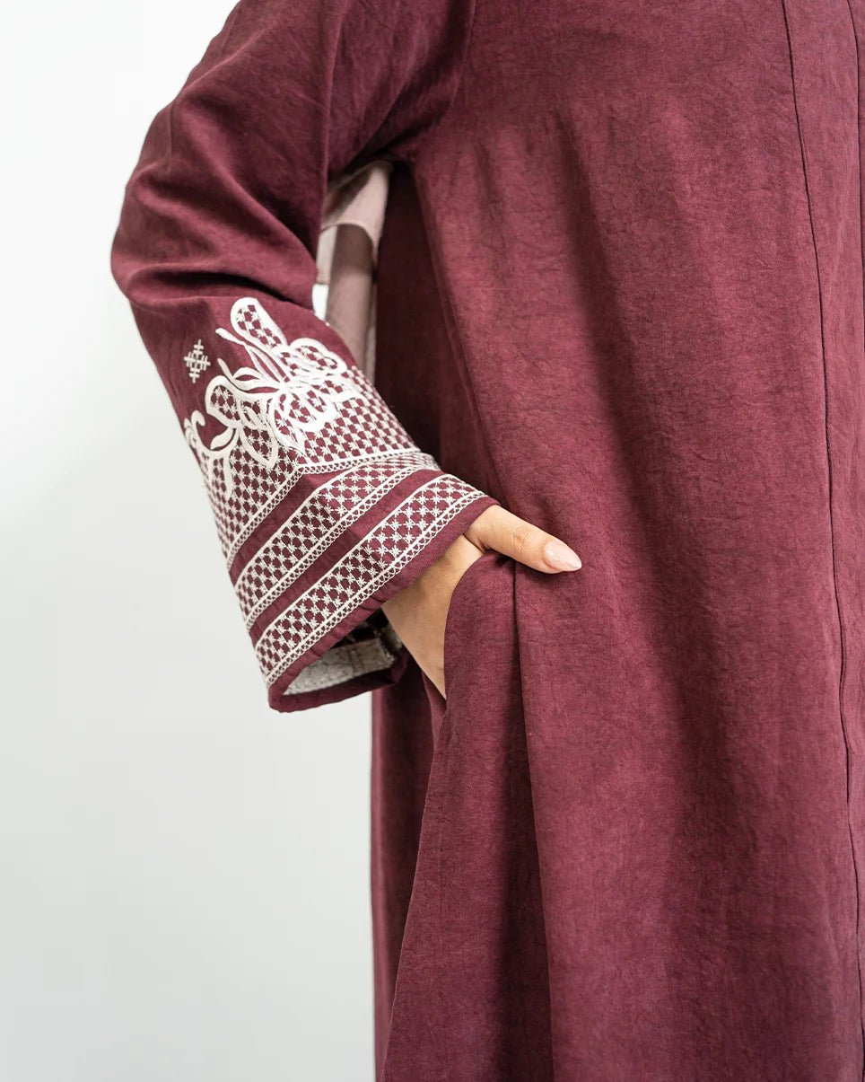 Rafah Abaya Chupro Maroon by Tubita - TUBITA