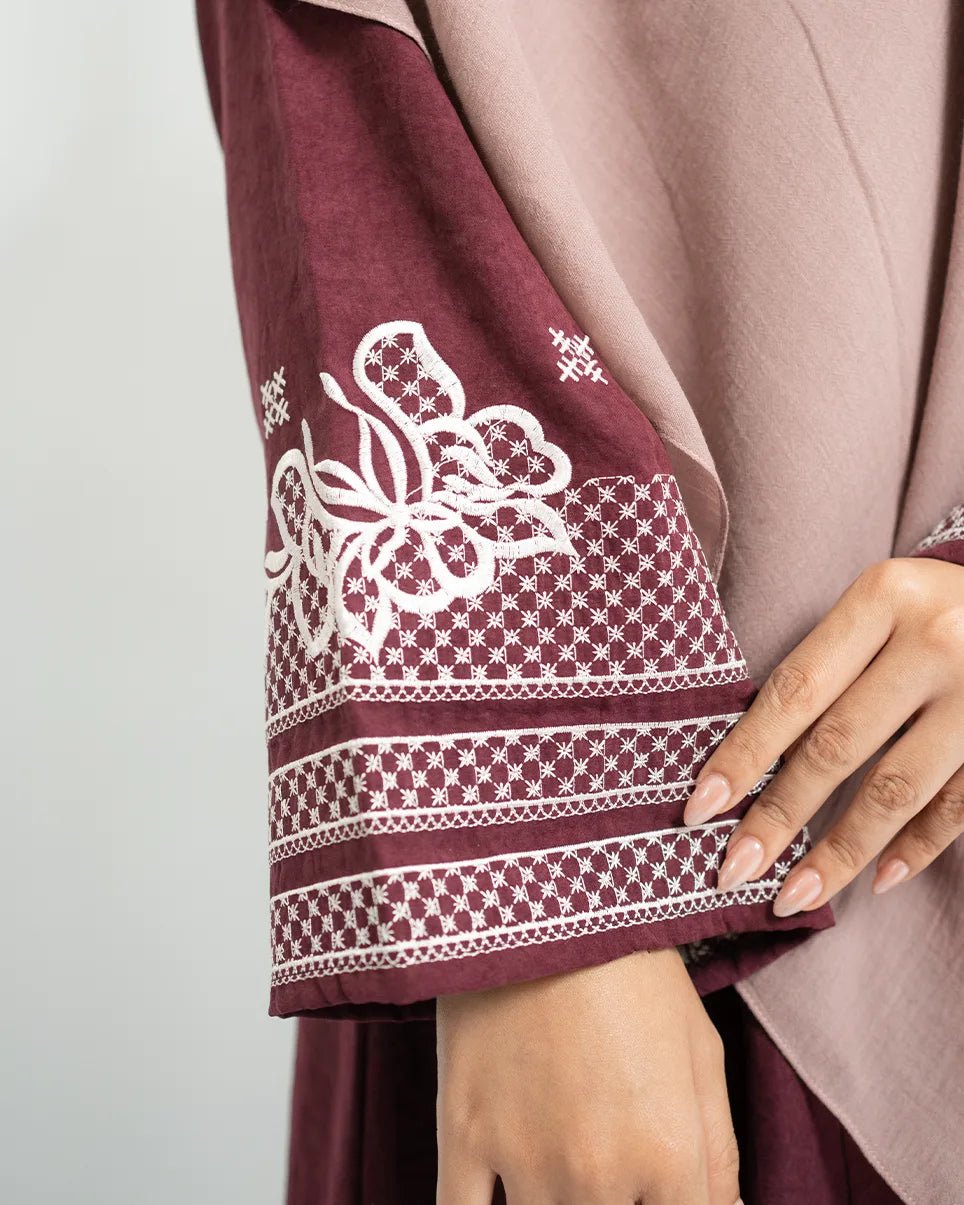 Rafah Abaya Chupro Maroon by Tubita - TUBITA