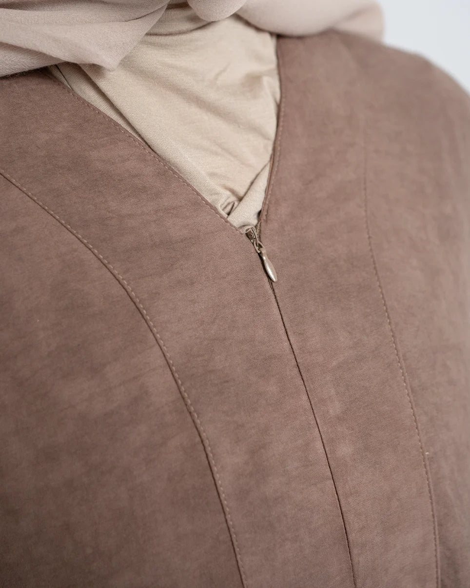 Rafah Abaya Chupro Rose Taupe by Tubita - TUBITA