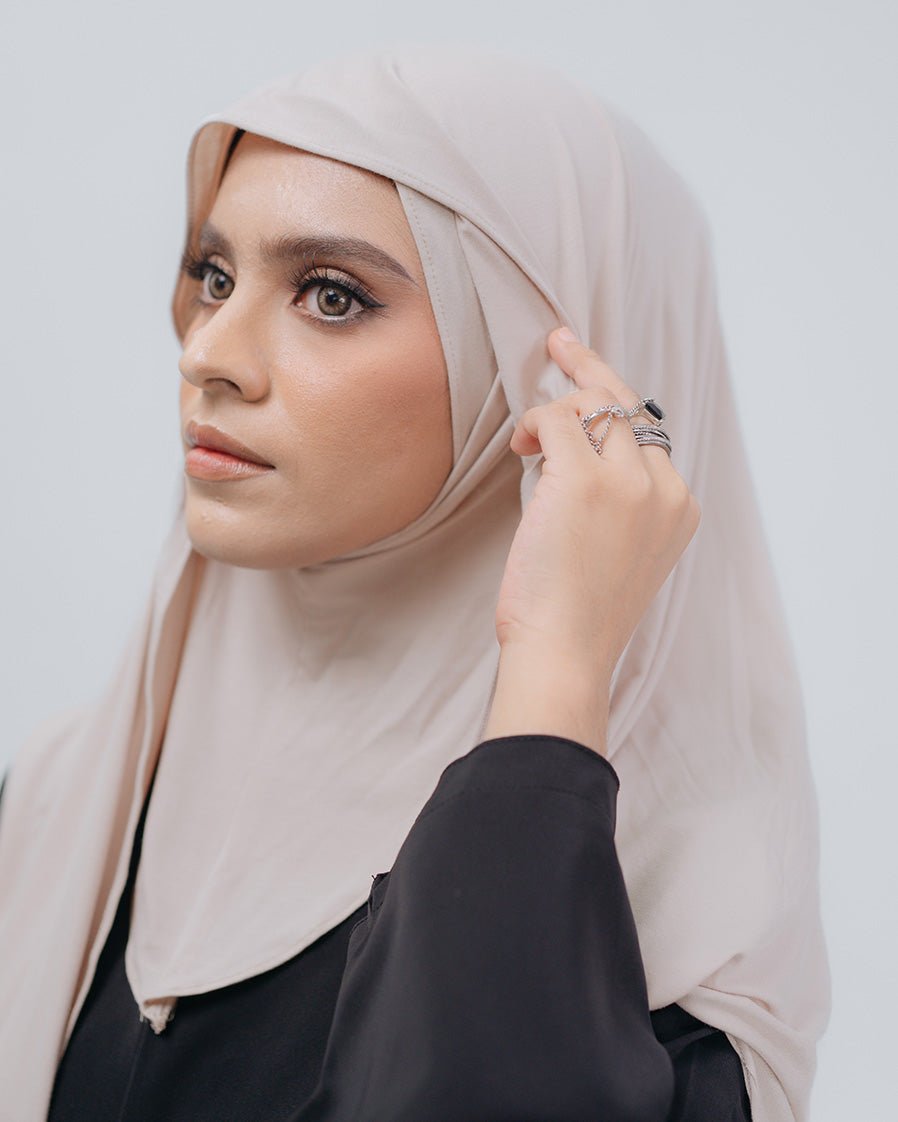 Salwa Pashmina Instant Beige by Tubita - TUBITA