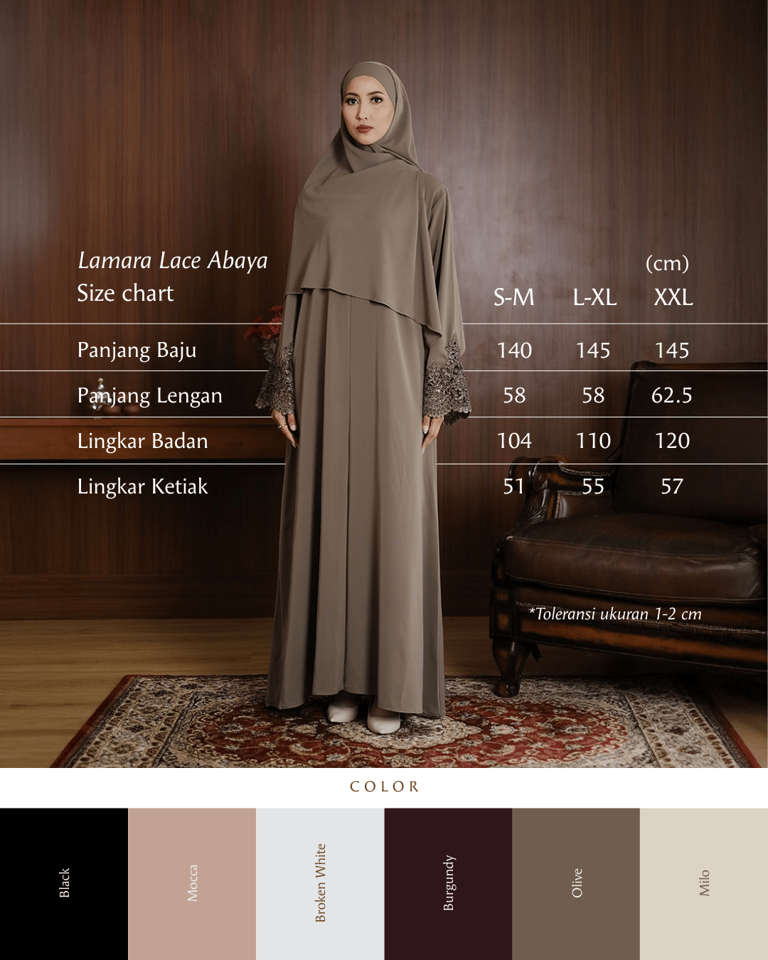 Set Lamara Lace Abaya + Khimar Bandana By TUBITA - TUBITA