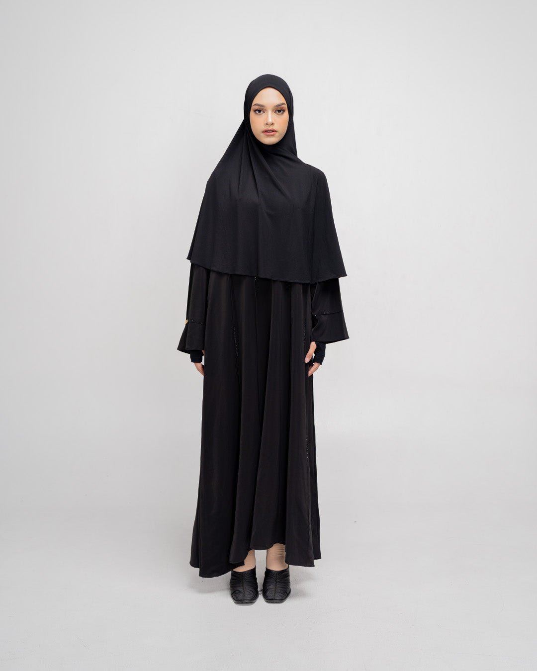 Zalina Abaya Black by TUBITA - Baju Umroh Wanita - TUBITA