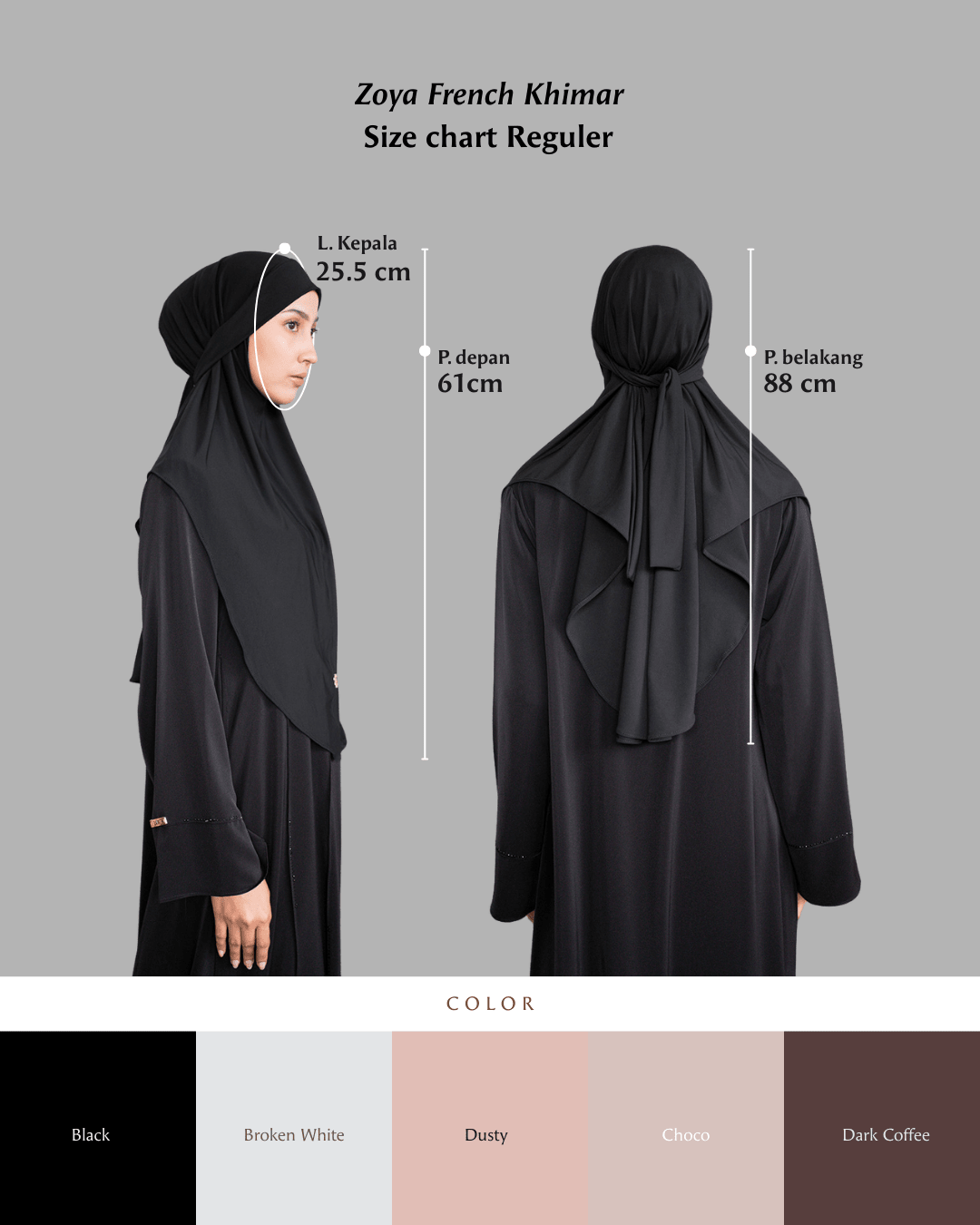 Zoya French Khimar Choco By Tubita - TUBITA