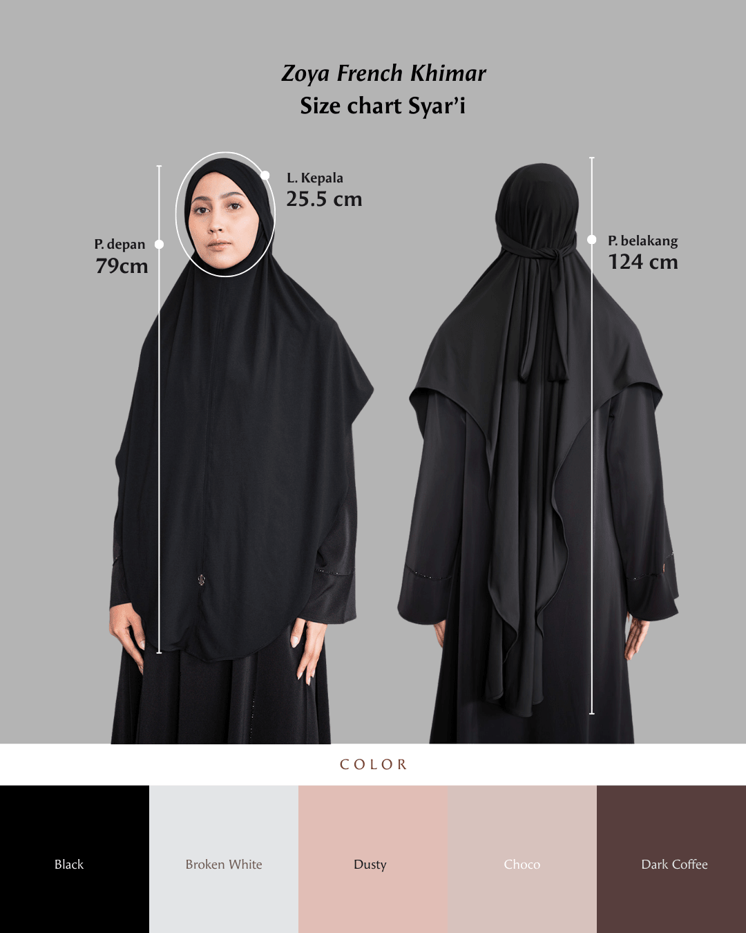 Zoya French Khimar Dusty By Tubita - TUBITA