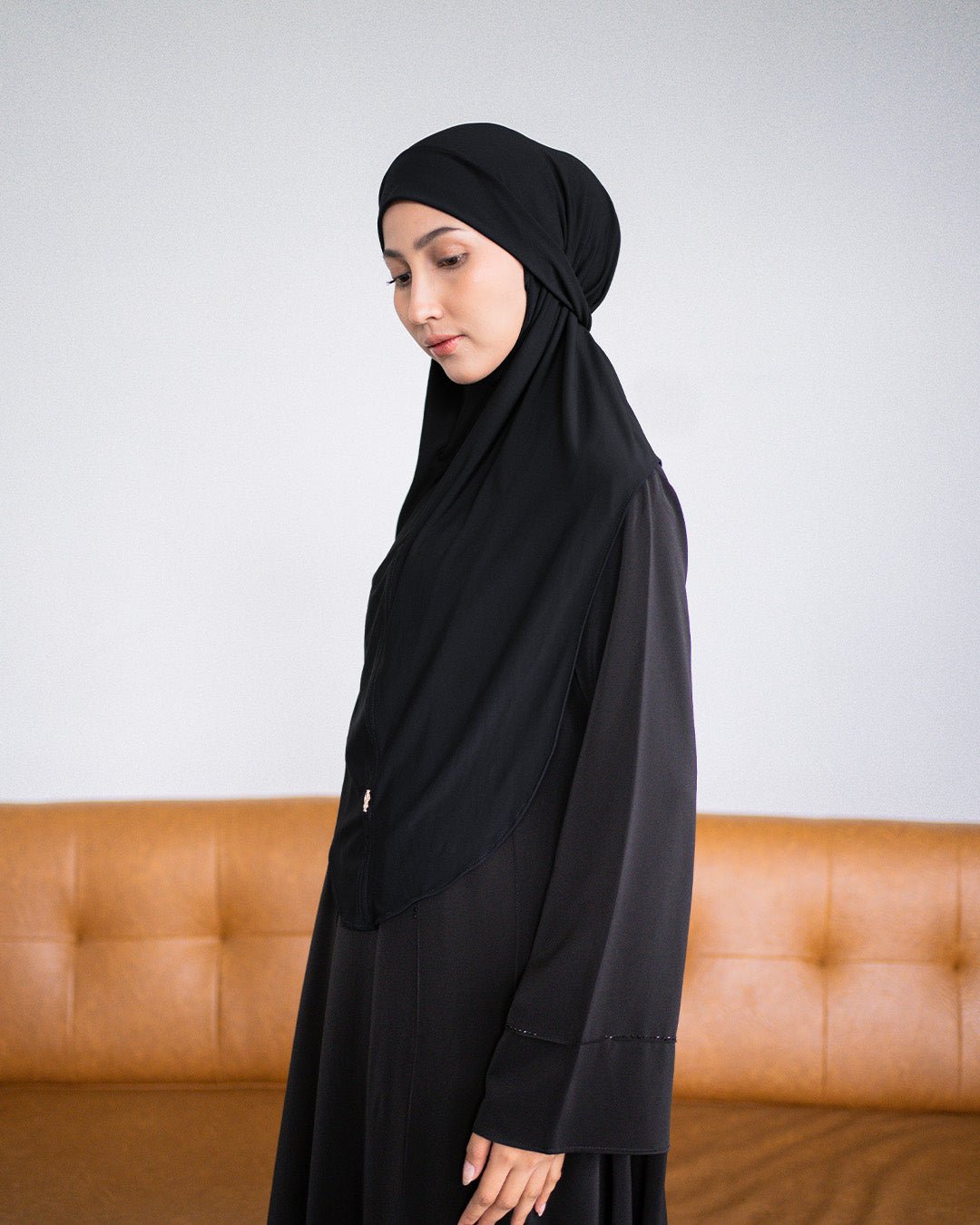 Zoya French Khimar Reguler Black By Tubita - TUBITA