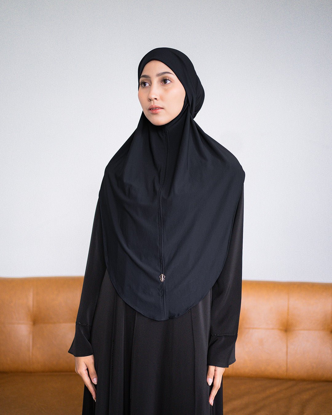 Zoya French Khimar Reguler Black By Tubita - TUBITA