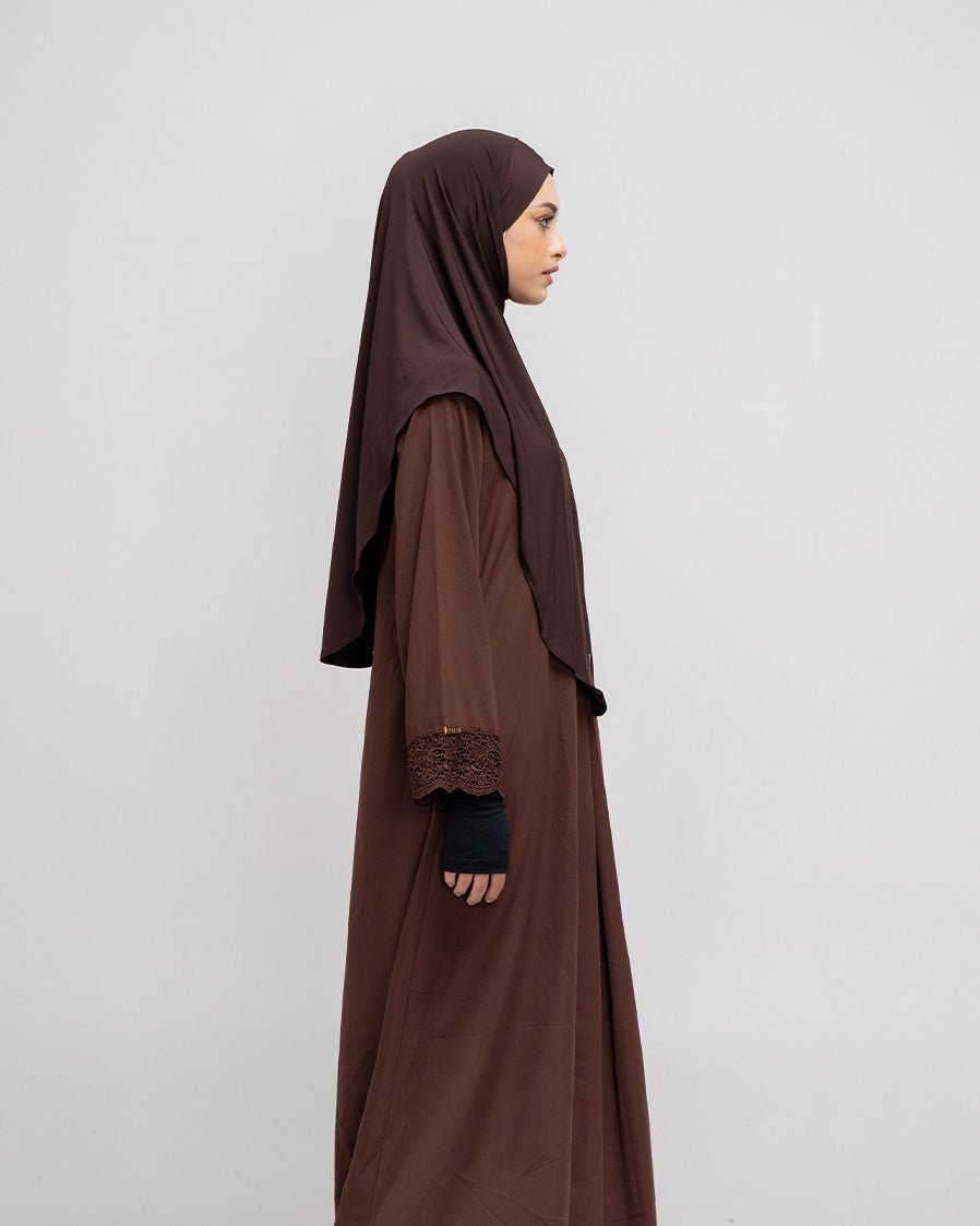 Zoya French Khimar Reguler Dark Coffee By Tubita - TUBITA