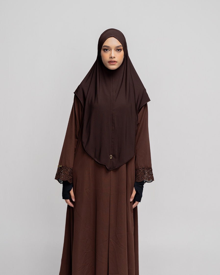 Zoya French Khimar Reguler Dark Coffee By Tubita - TUBITA