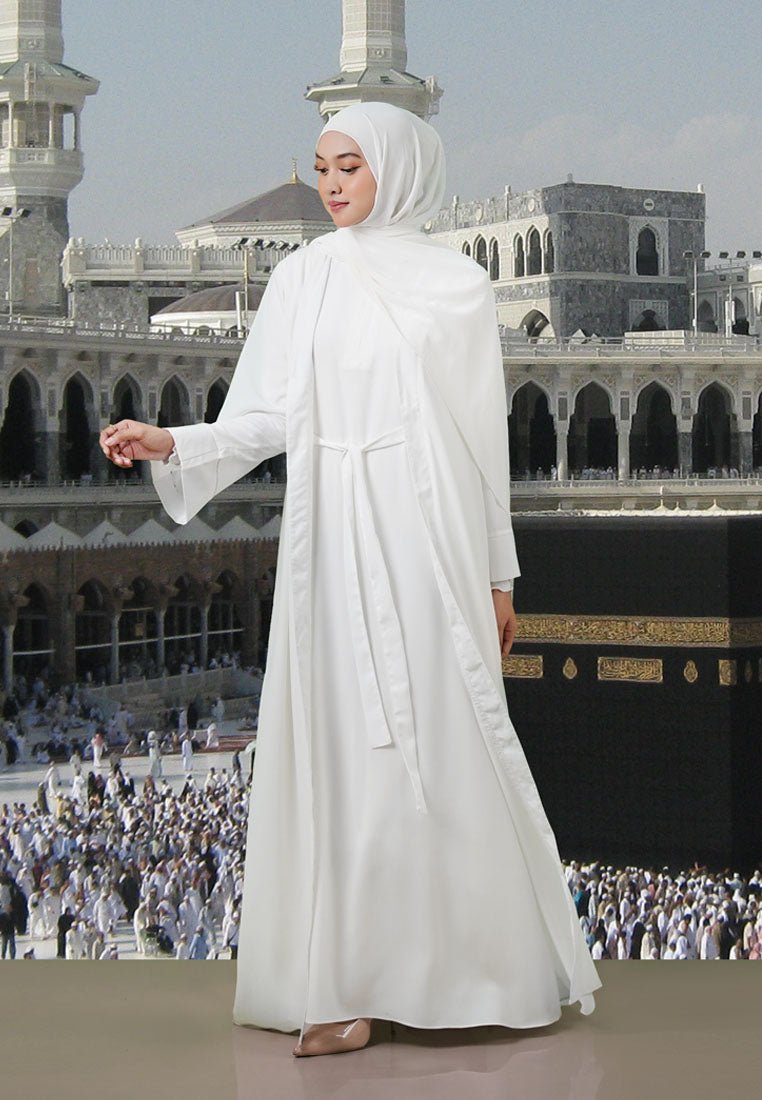 Medina Abaya White Umroh Series by Tufine - TUBITA