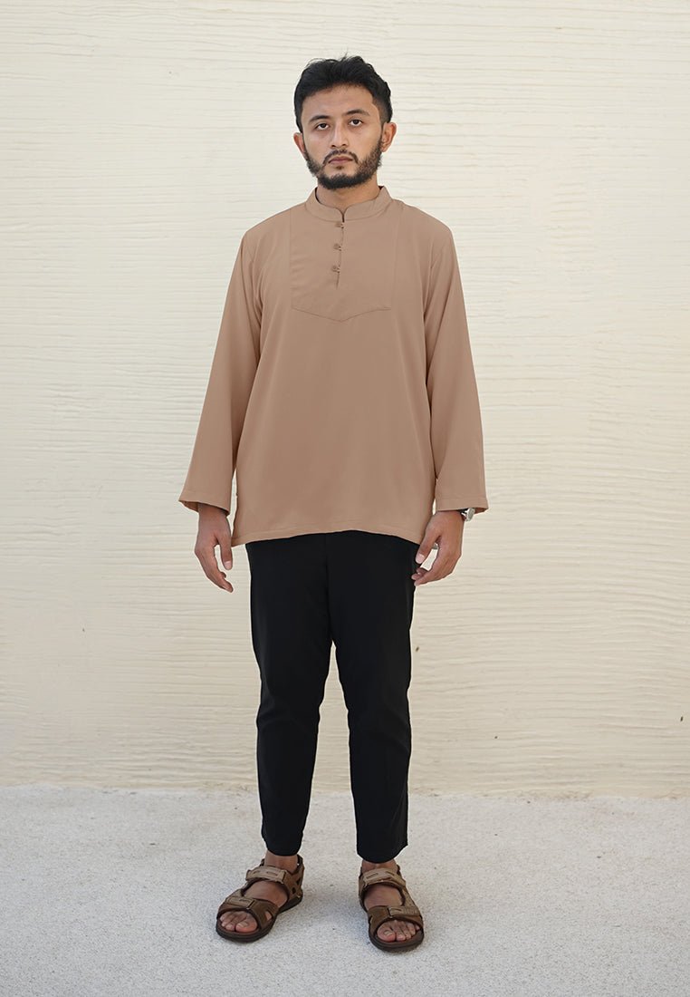 Nabil Shirt Long Sleeve Mocca - Tufine