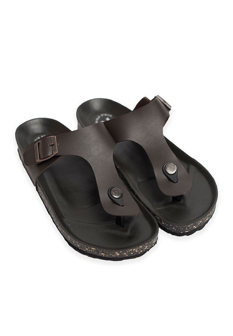Robert Leather Sandals Full Brown by Noble String - Tufine